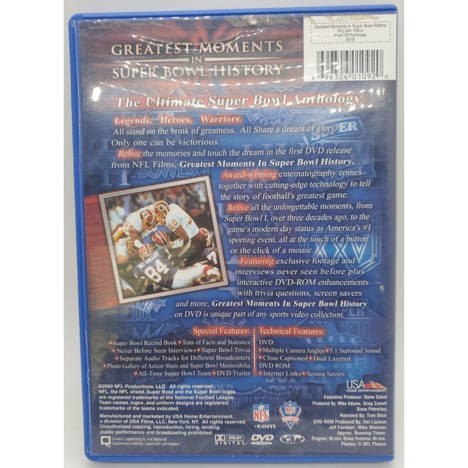 Greatest Moments in Super Bowl History (DVD, 2000)