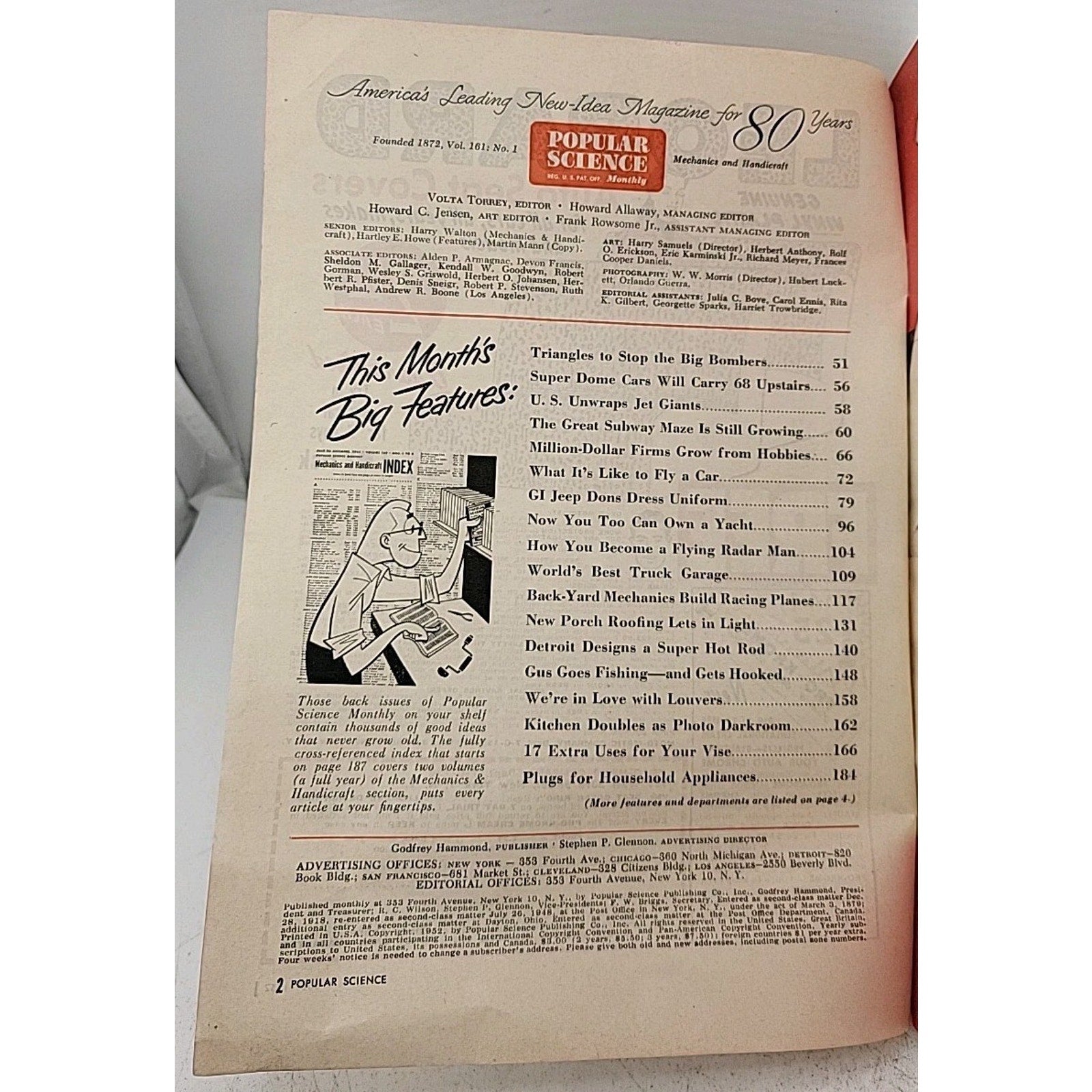 Popular Science Monthly Mechanics And Handicraft - July 1952 - Vol.161 No.1