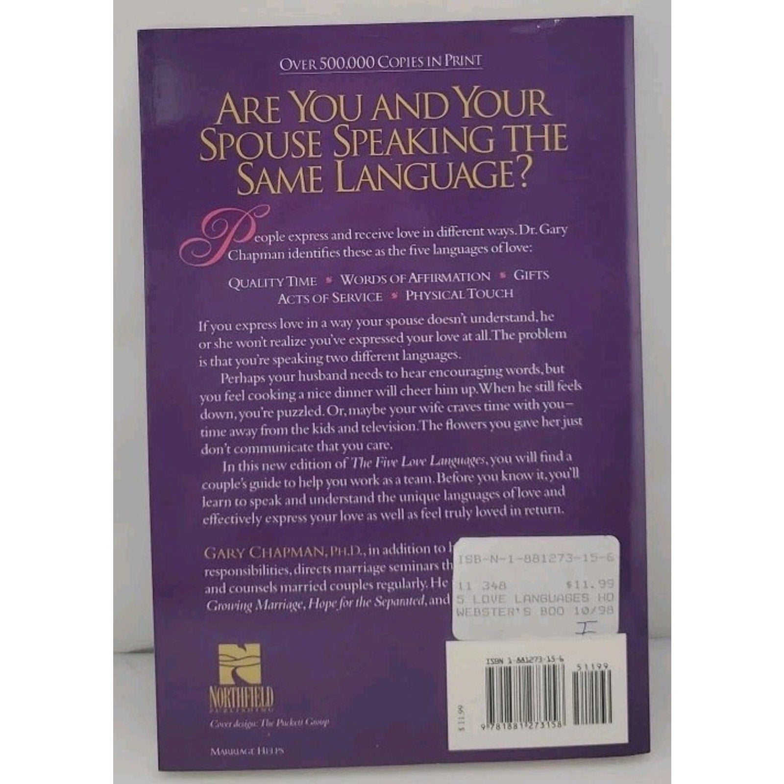 Five Love Languages : The Secret to Love That Lasts by Gary Chapman (1992, Trade