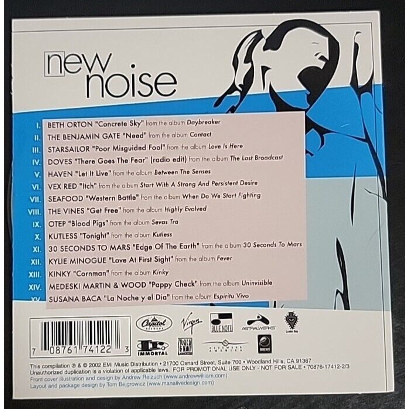 New Noise CD Promo Volume Three 3 Various Artists - 2002 EMI New Digipak