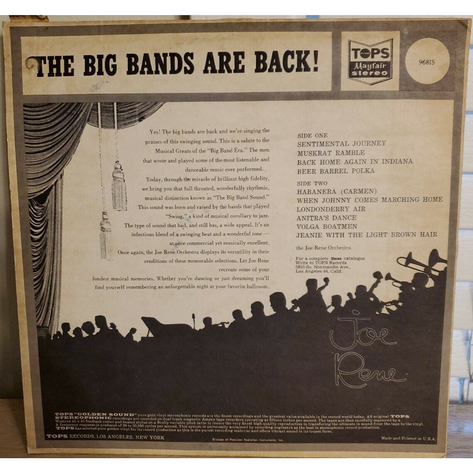Joe Rene "The Big Bands Are Back" TOPS LP