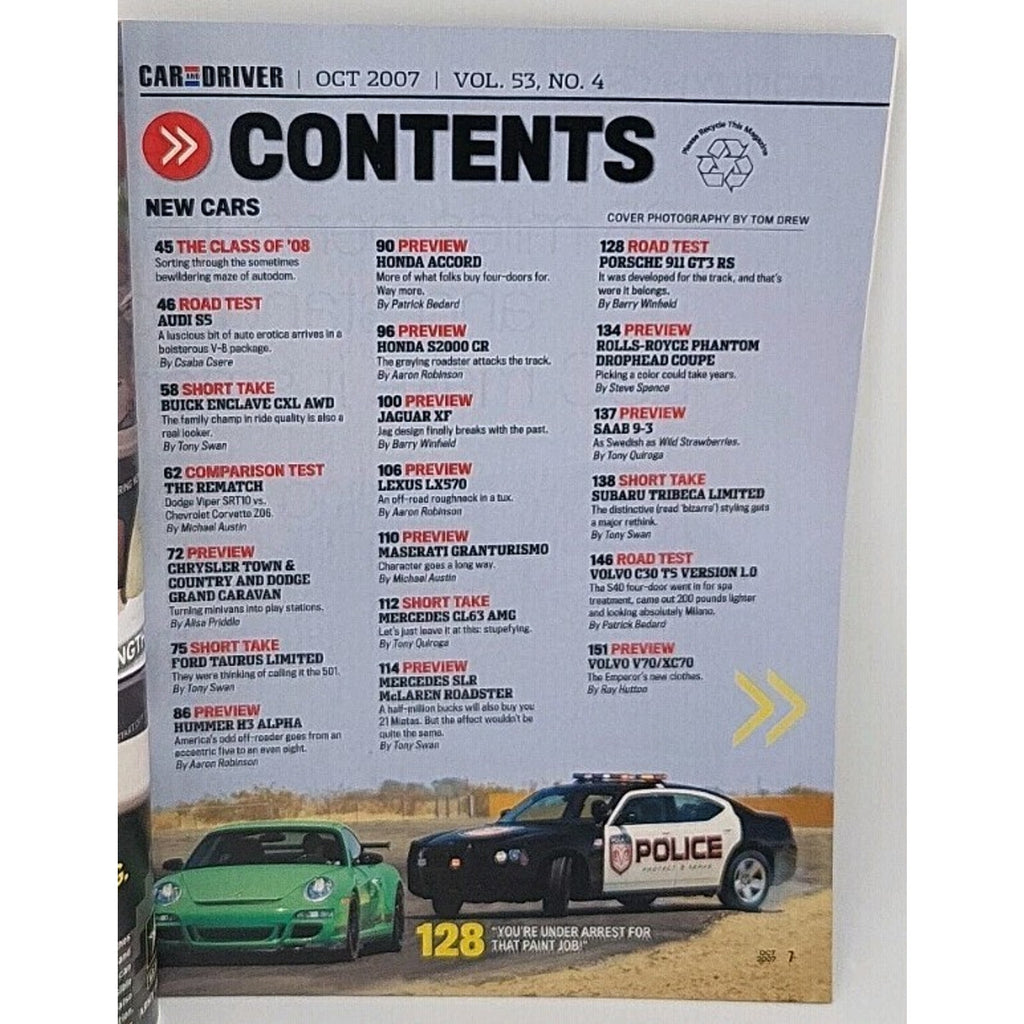 Car And Driver Magazine - October 2007 - Vol. 53 No. 4