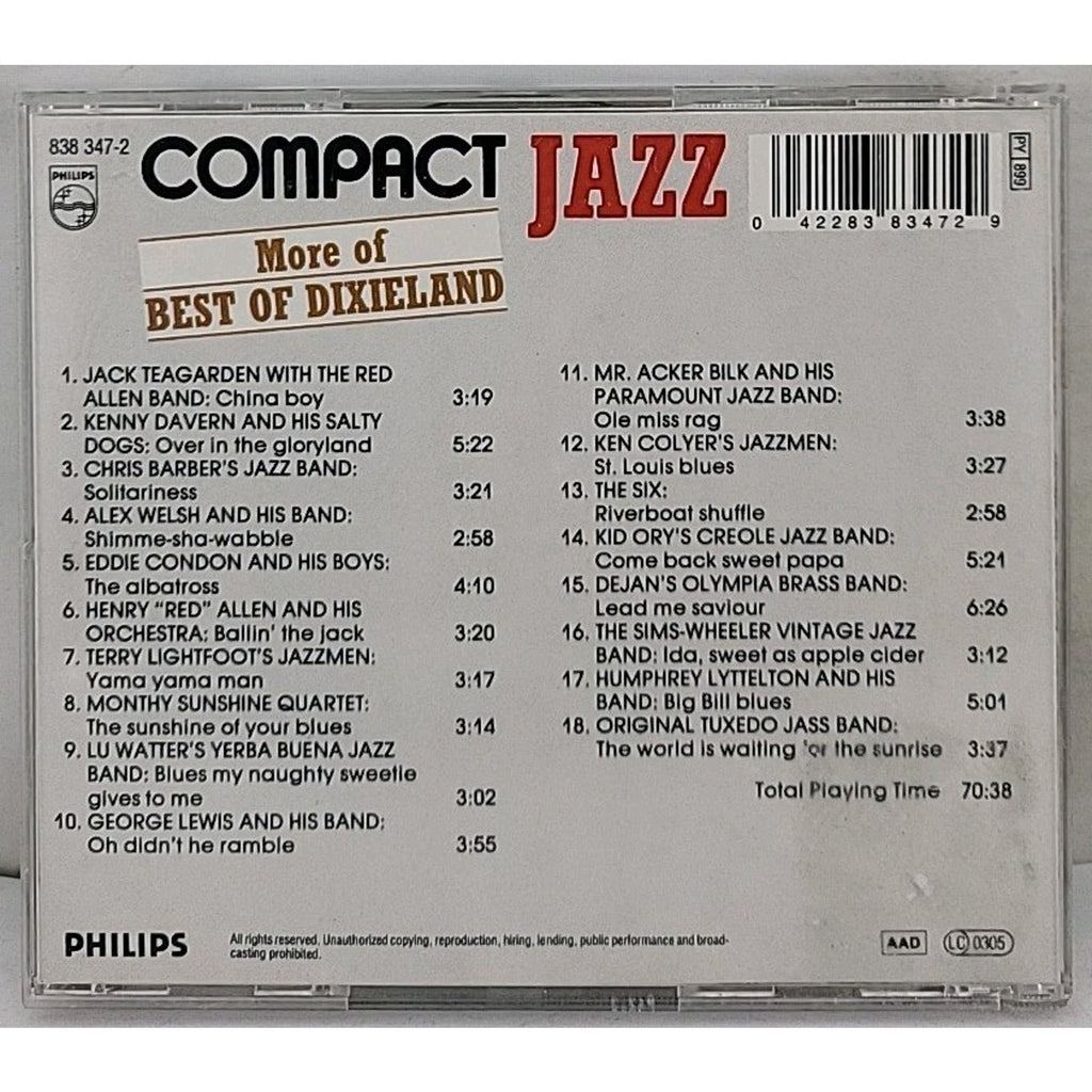 More Best Dixie: Compact Jazz by Various Artists (CD, Sep-1989, Verve)