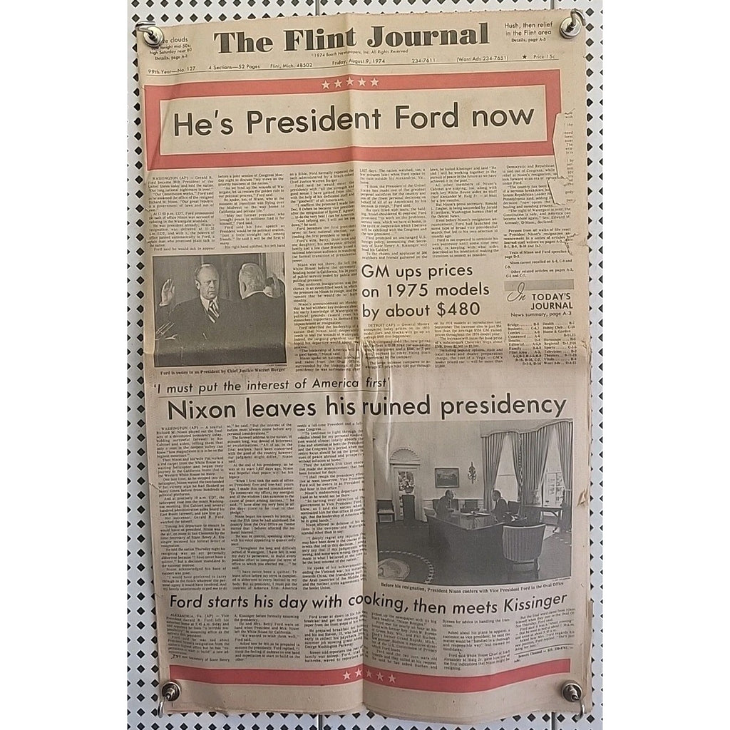 The Flint Journal: He's President Ford Now - August 9 1974