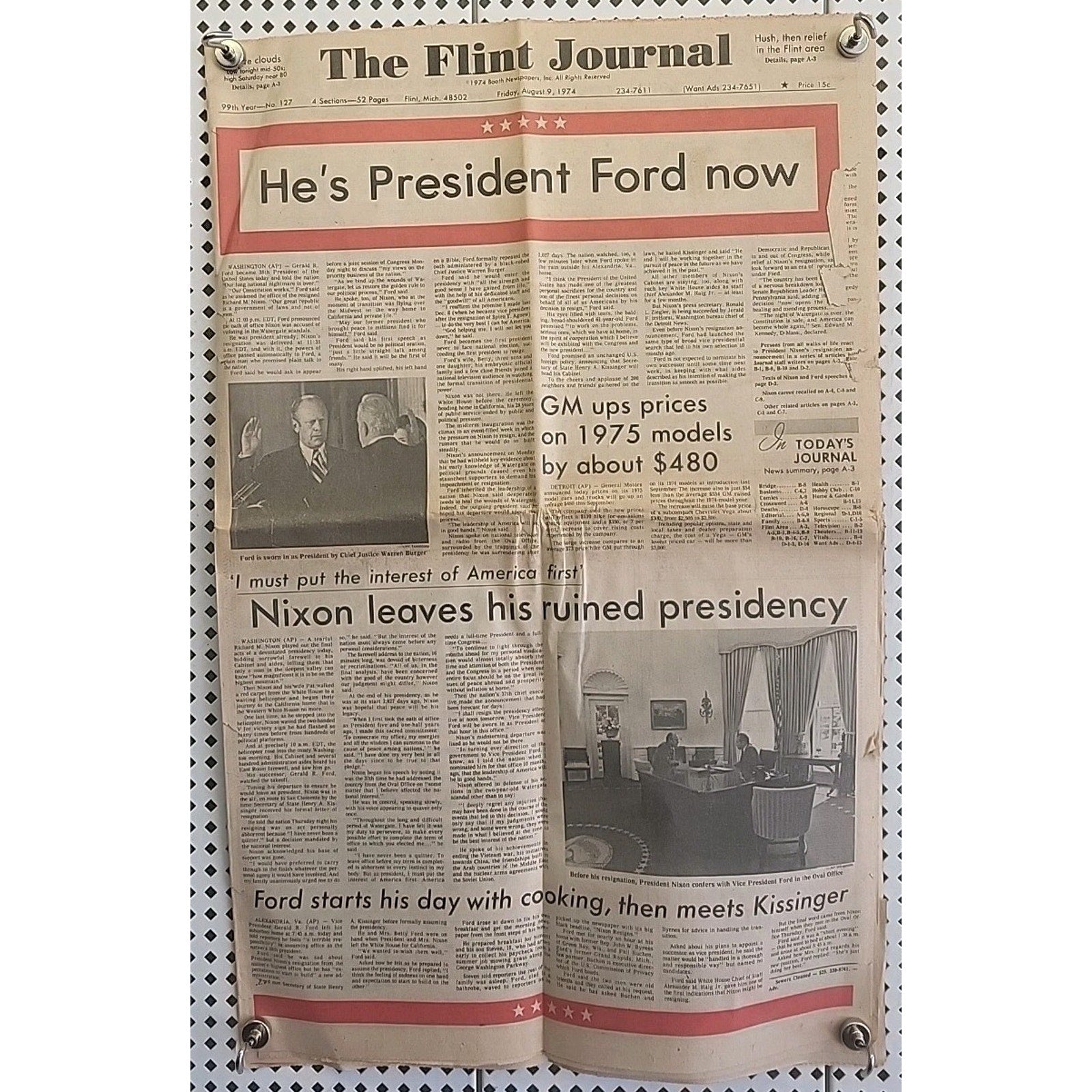 The Flint Journal: He's President Ford Now - August 9 1974