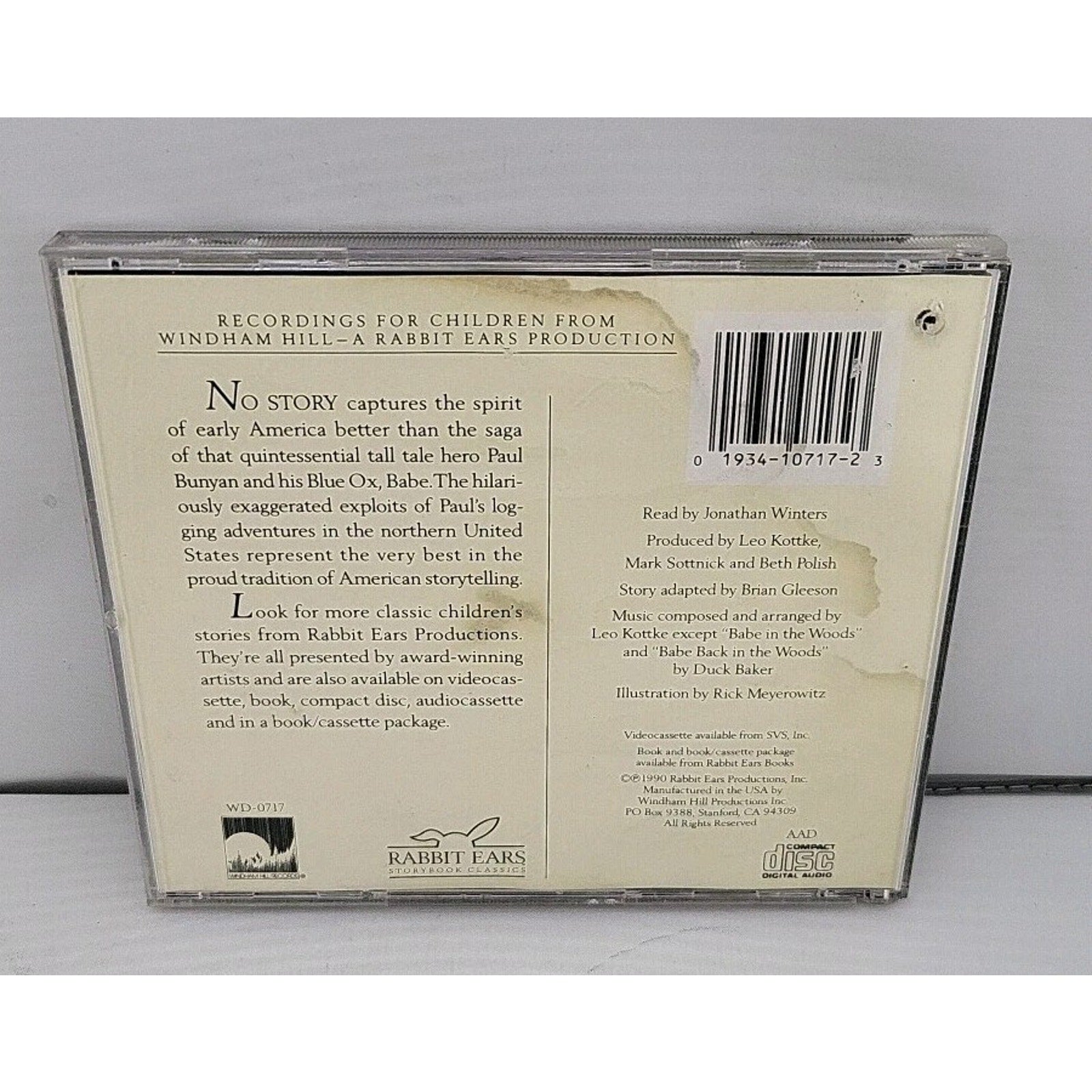Jonathan Winters Paul Bunyan CD Leo Kottke Duck Baker