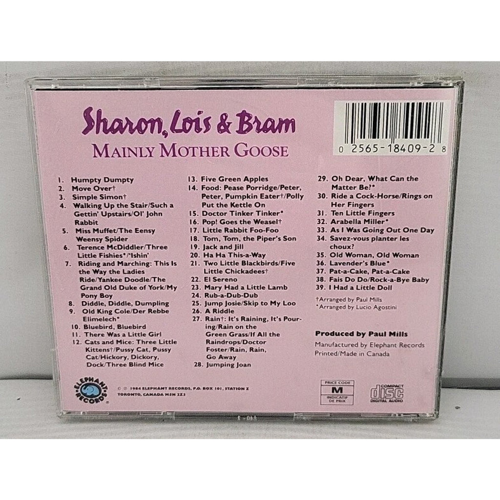 Sharon, Lois & Bram Mainly Mother Goose (CD, 1984) Elephant Records