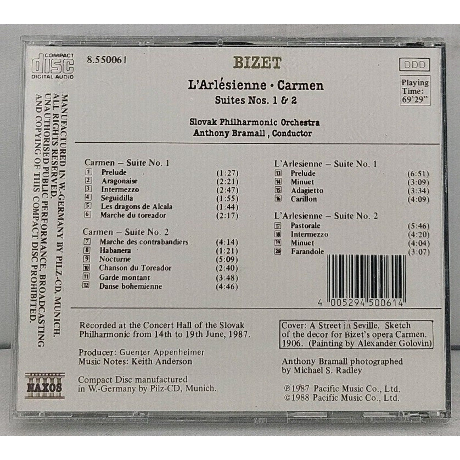 Bizet: L'Arlesienne - Carmen,Slovak Philhar CD Bizet (1987)