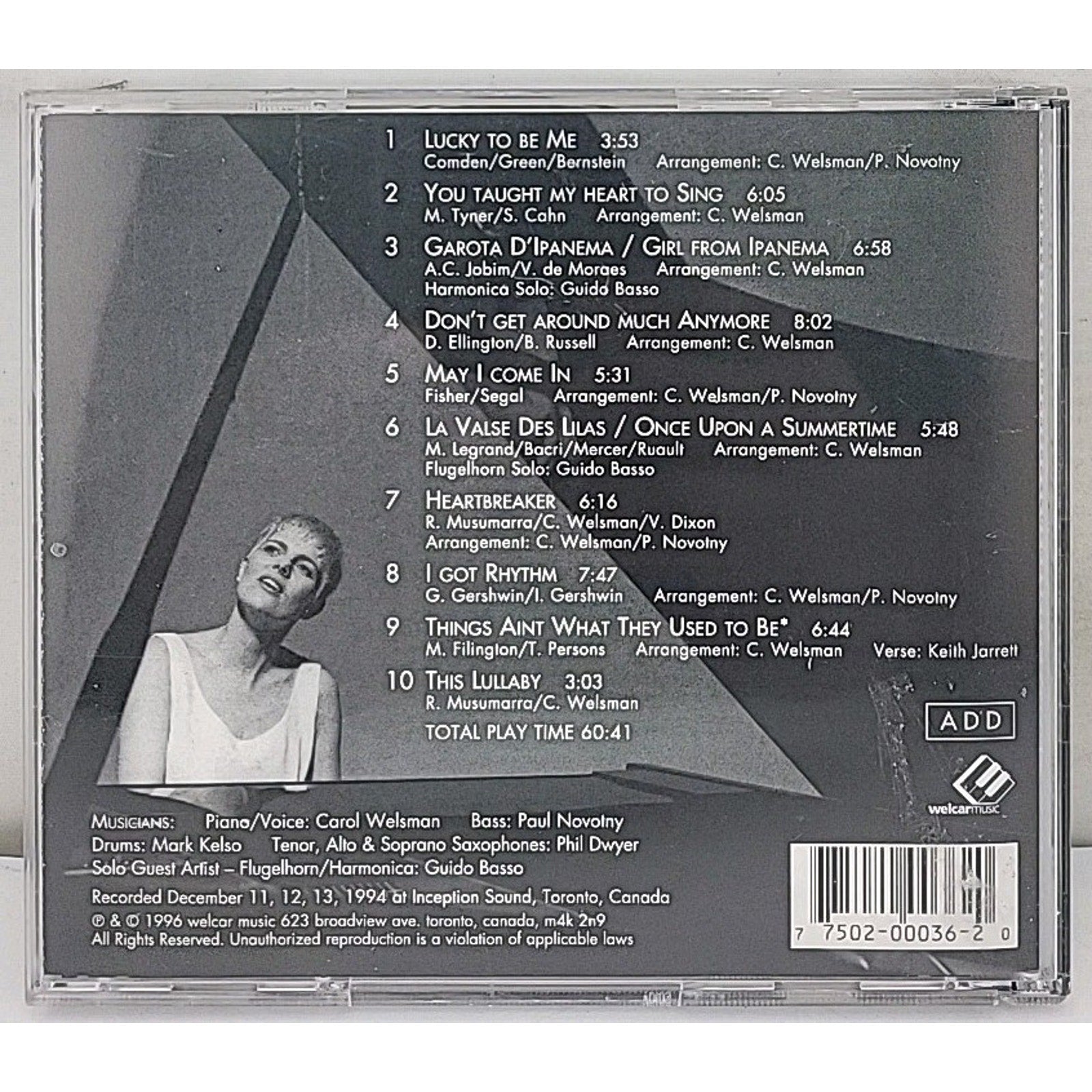 Lucky To Be Me by Carol Welsman (CD, 2006, Welcar)