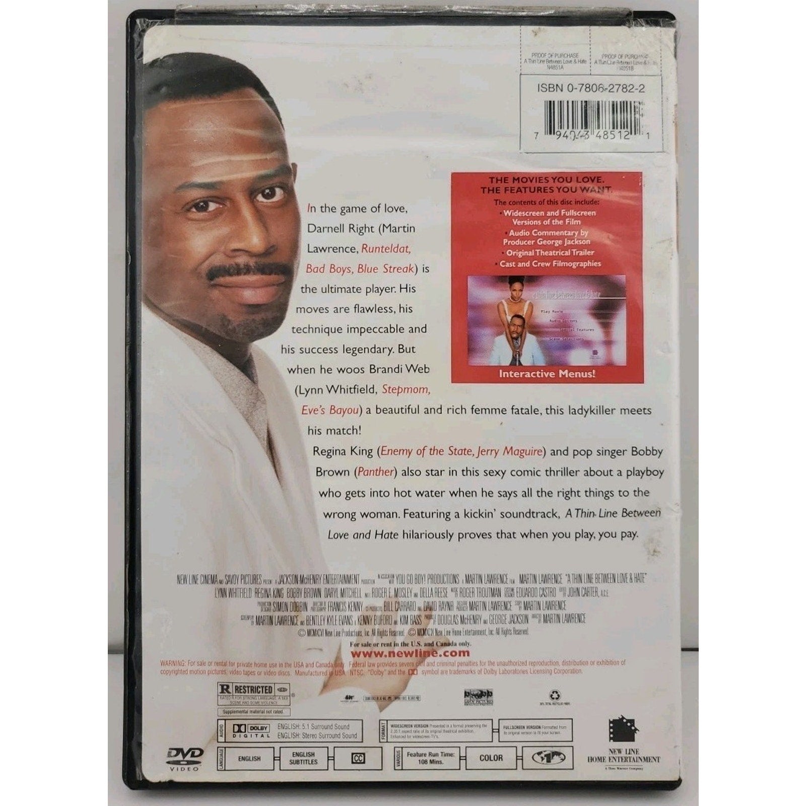 A Thin Line between Love & Hate (DVD, 1996)