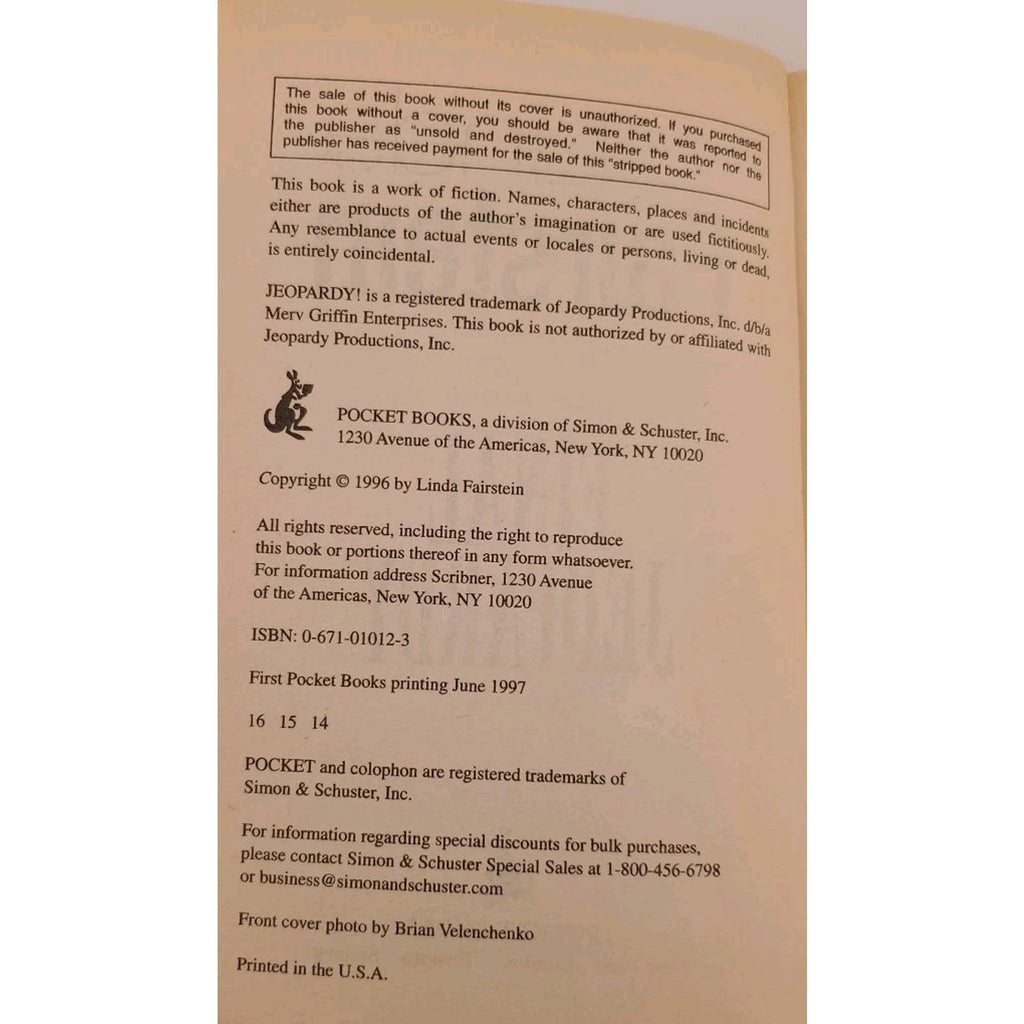 Final Jeopardy by Linda Fairstein (2003, Mass Market)