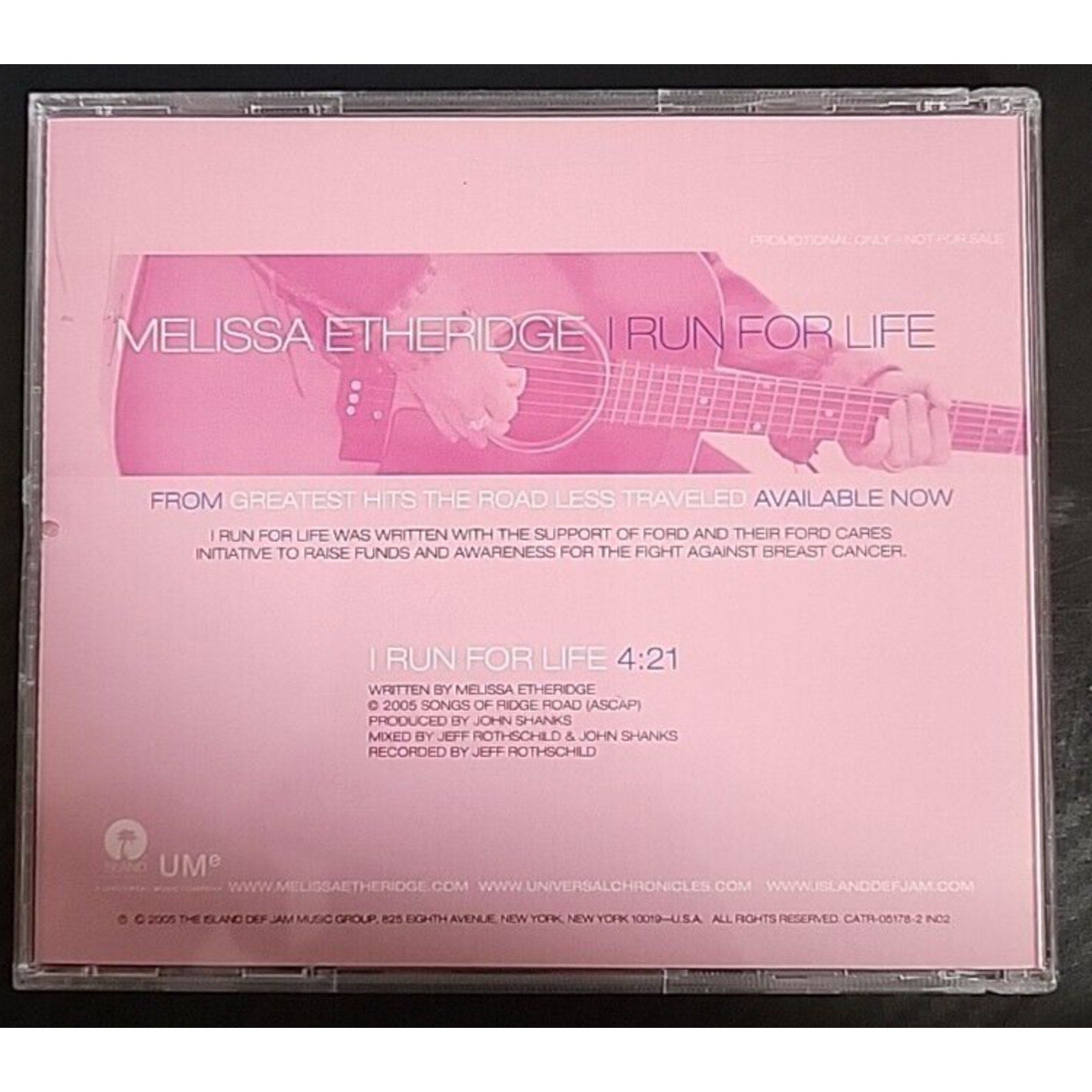 I Run For Life Melissa Etheridge CD Single