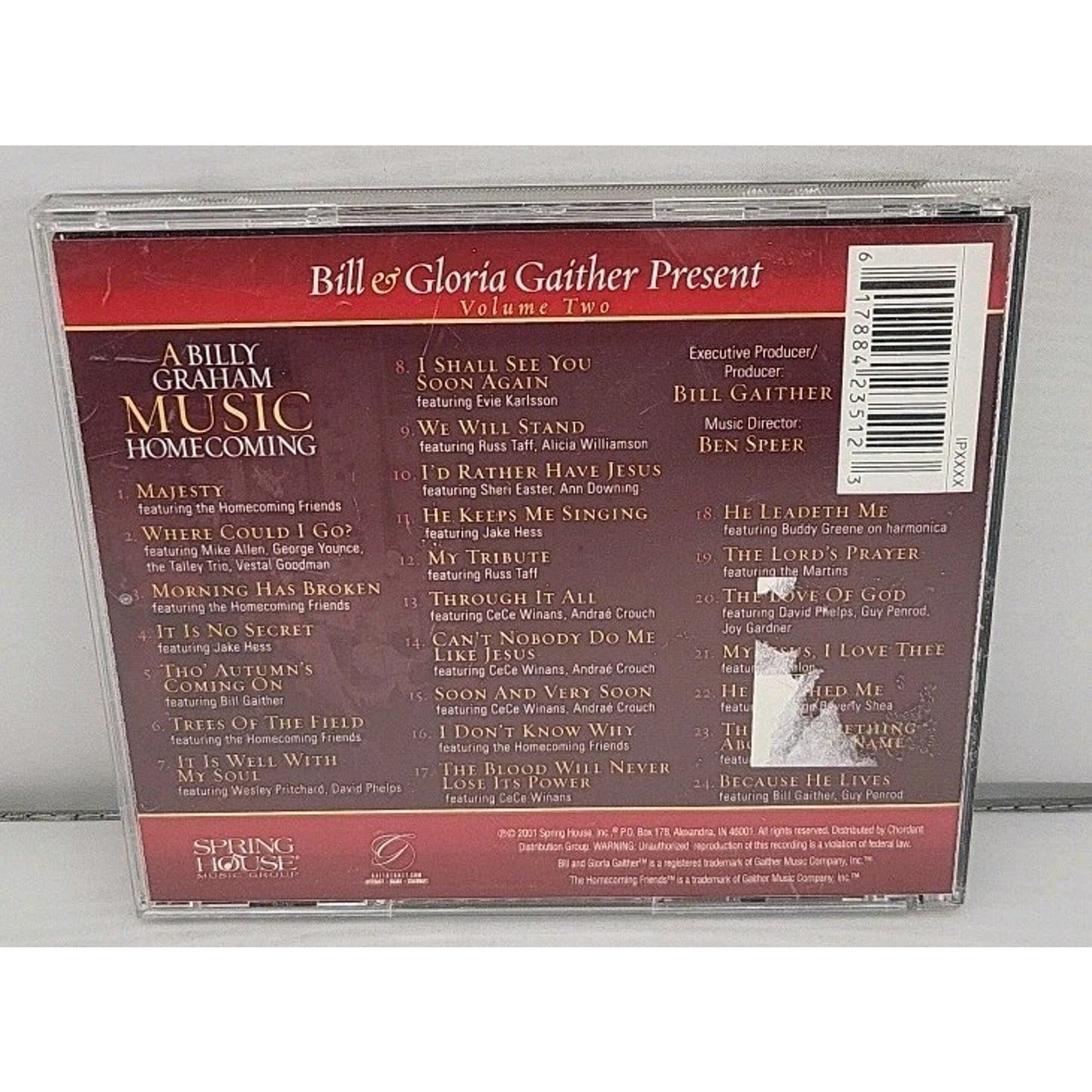 A Billy Graham Music Homecoming, Vol. 2 by Bill & Gloria Gaither (CD, 2001)