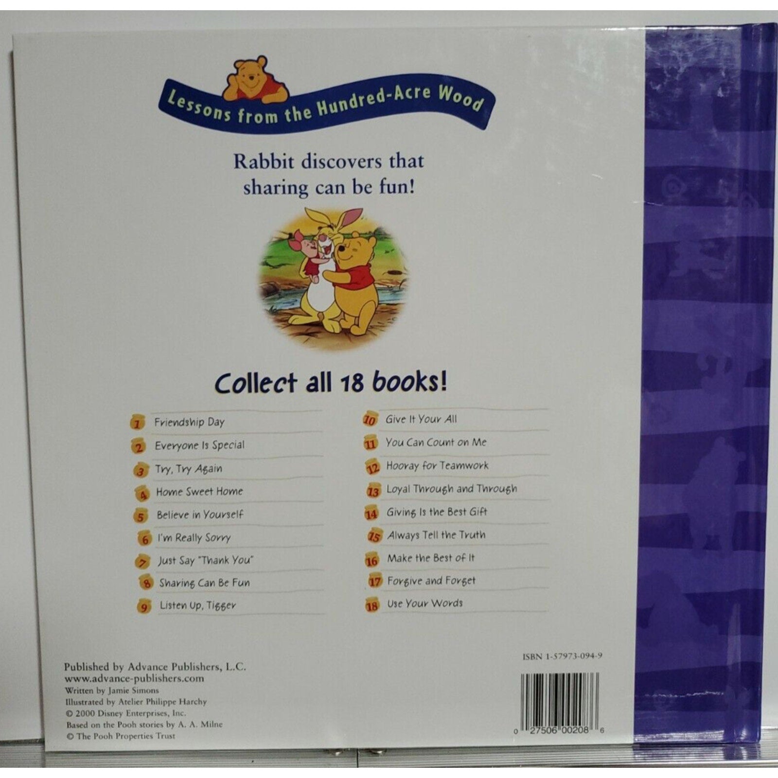 “Sharing Can Be Fun” - Disney's Winnie the Pooh - Hardcover Book #8 out of 18