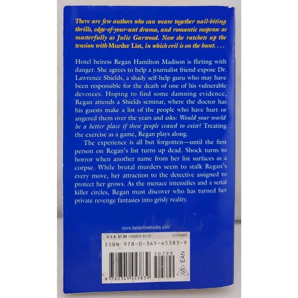 Murder List : A Novel by Julie Garwood (2005, Mass Market)