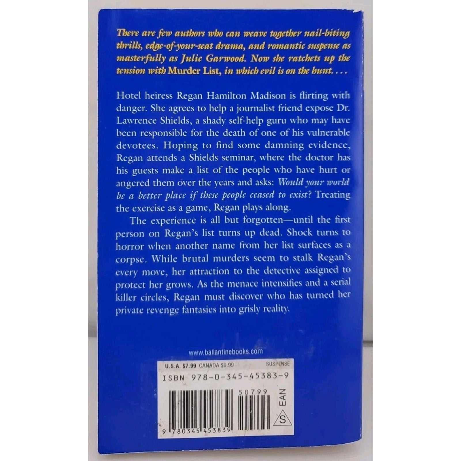 Murder List : A Novel by Julie Garwood (2005, Mass Market)
