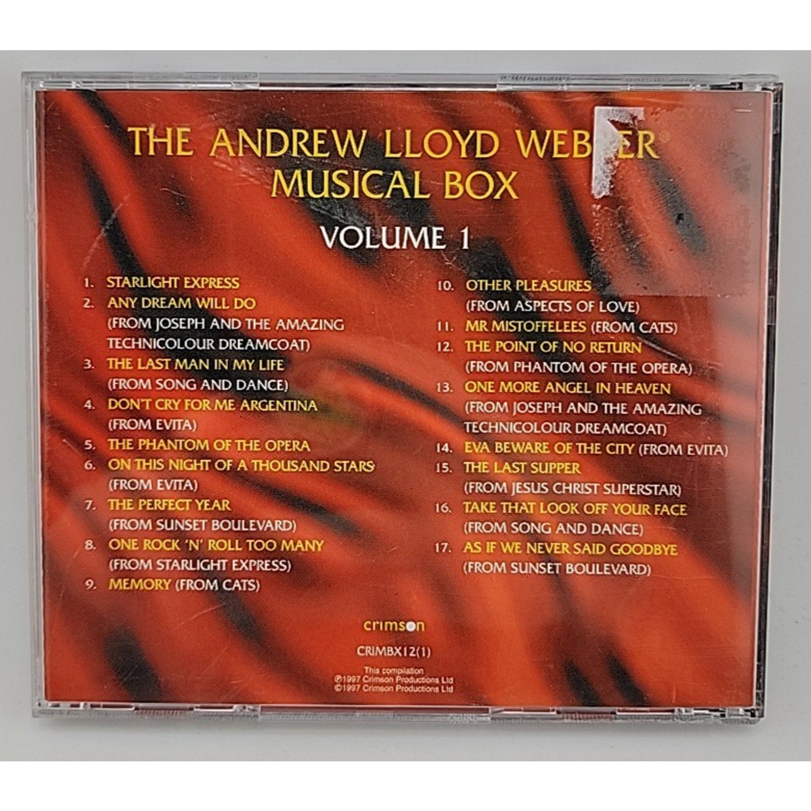 The Andrew Lloyd Webber Musical Box Volume 1 CD
