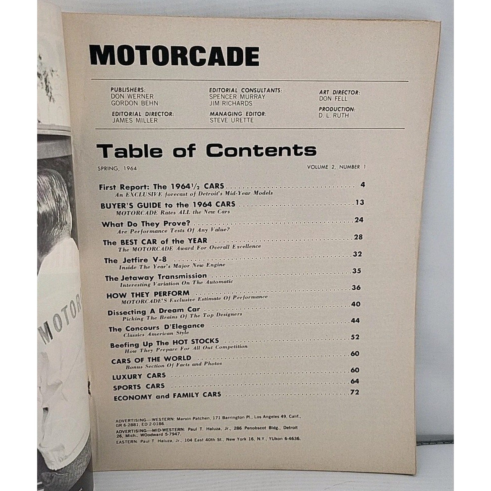 Motorcade 1964 Spring - First Reports On '64 1/2 Cars, New Engines, Sports Cars