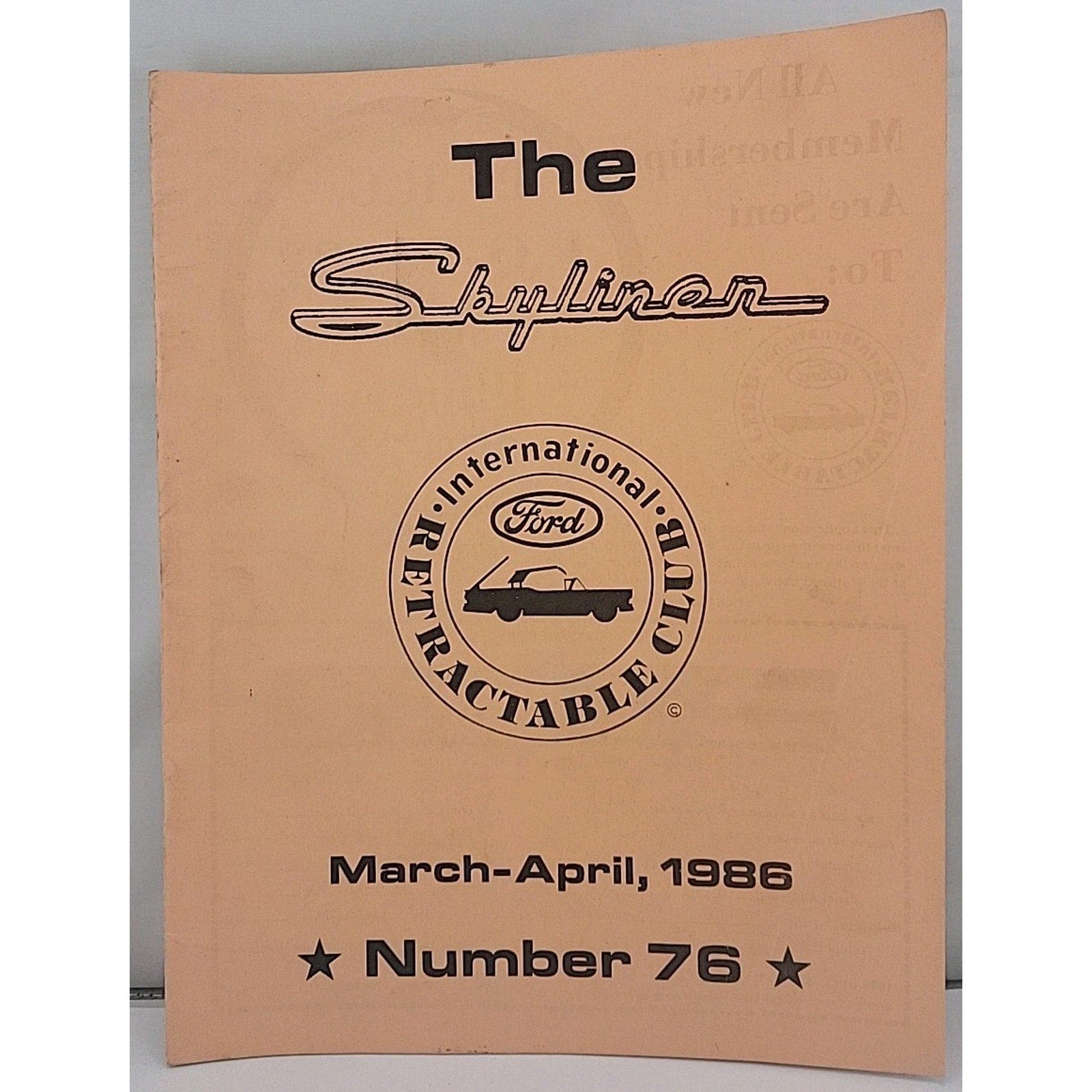 The Skyliner - International Retractable Club - March-April 1986 Number 76