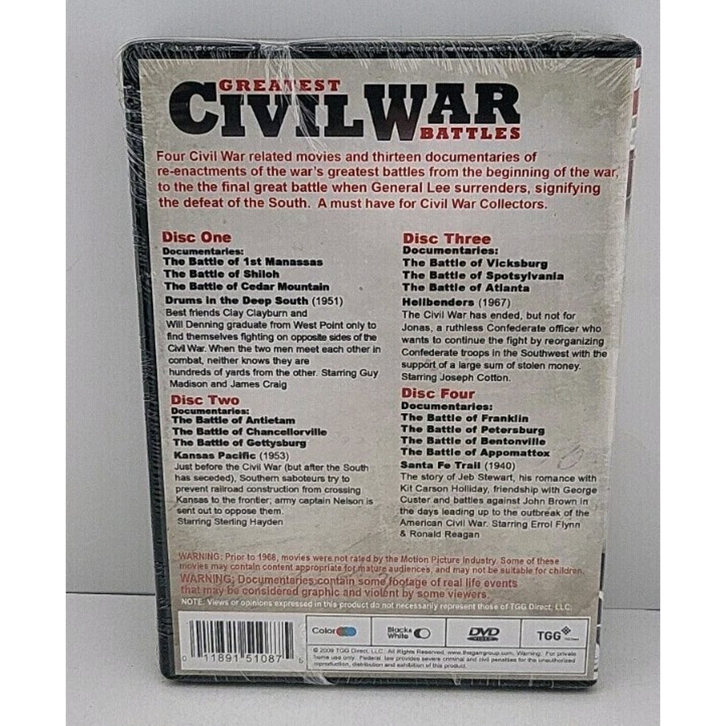 Greatest Civil War Battles (4 DVD Set) *Brand New*