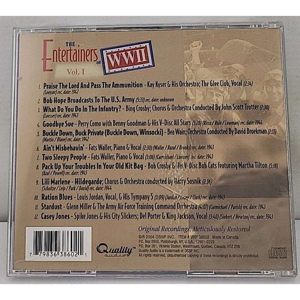The Entertainers of WW 2 Volume 1 - Audio CD By Bing Crosby