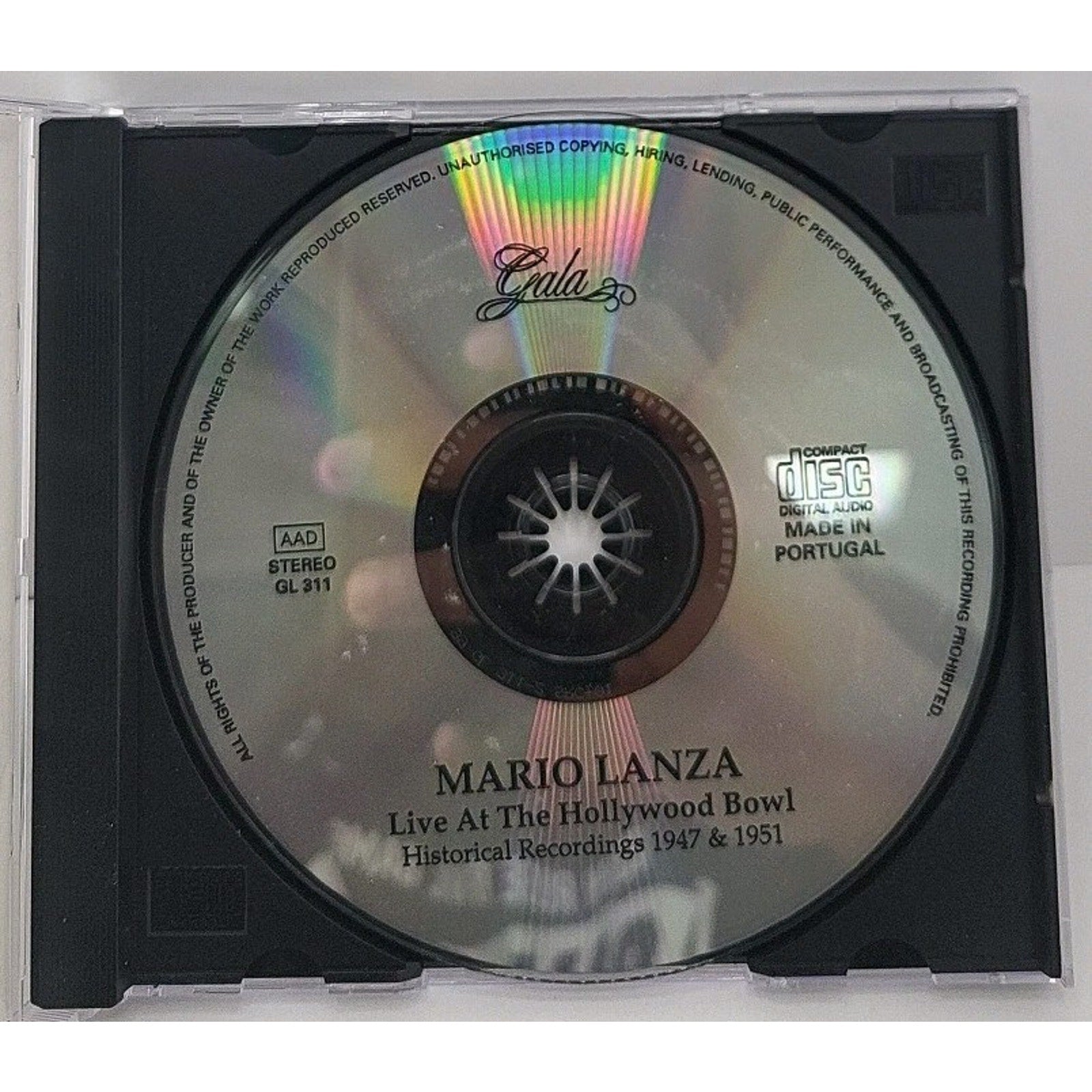 Live Hollywood Bowl 27/8/1947 by Mario Lanza (CD, 2013)