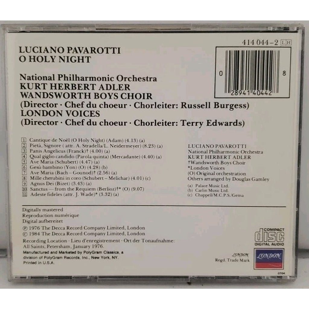 O Holy Night by Luciano Pavarotti (CD, 1990)