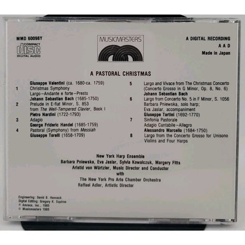 A Pastoral Christmas CD. MMD 60098Y New York Harp Ensemble Artists Von Wuttzler
