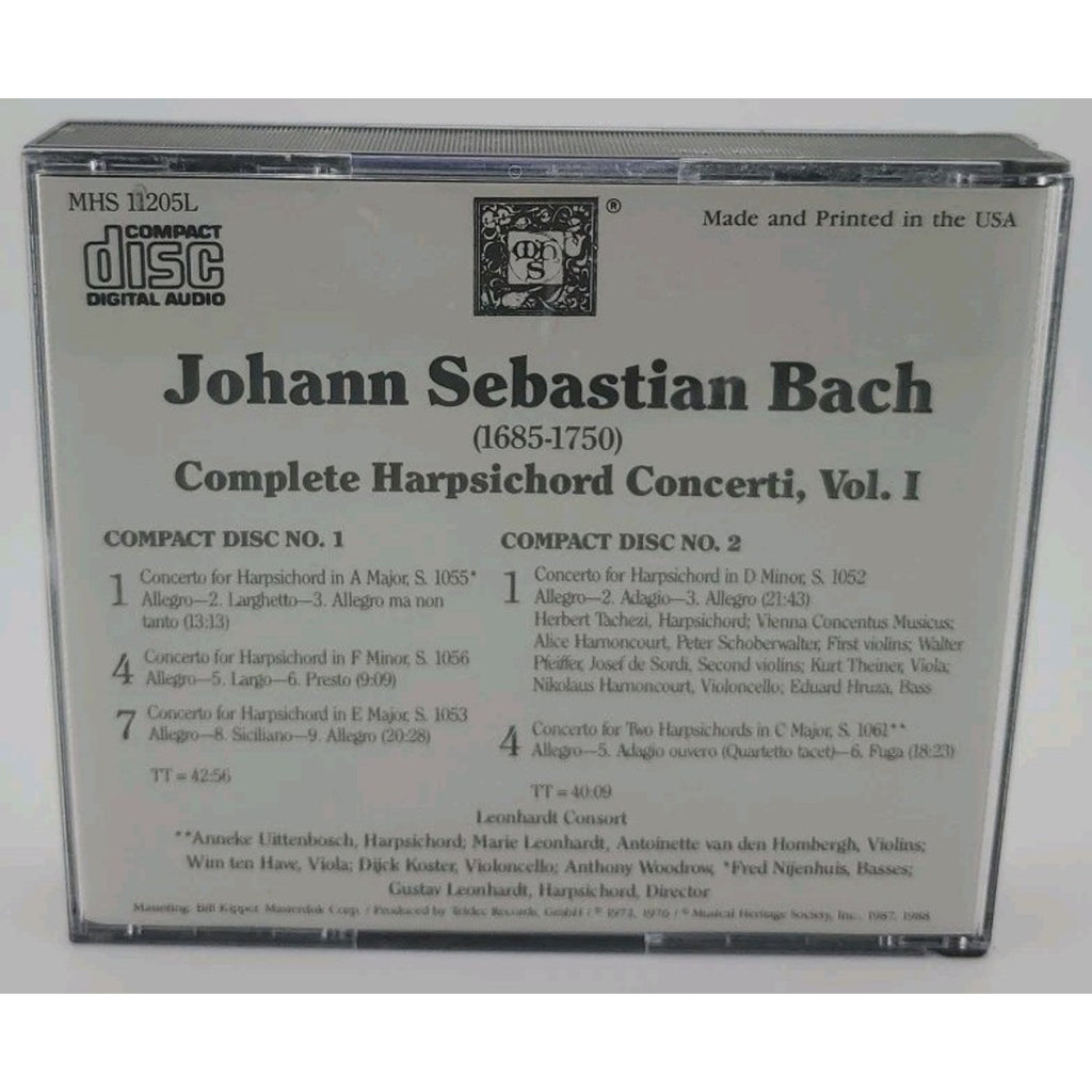 Johann Sebastian Bach Complete Harpsichord Concerti, Vol. I (CD)