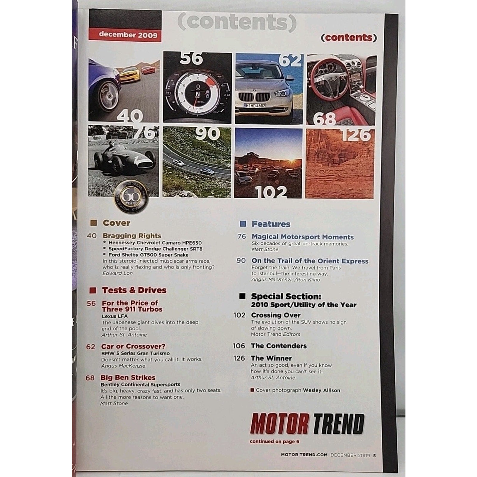 Motor Trend Magazine December 2009