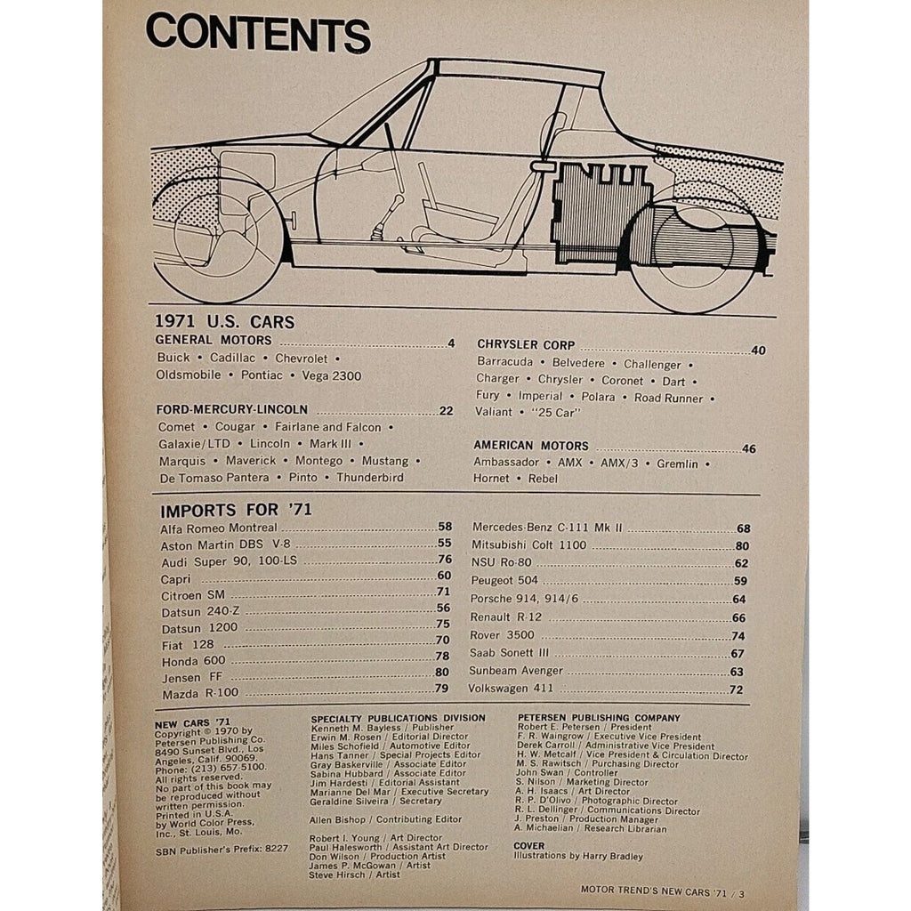 Motor Trend's New Cars '71 Magazine