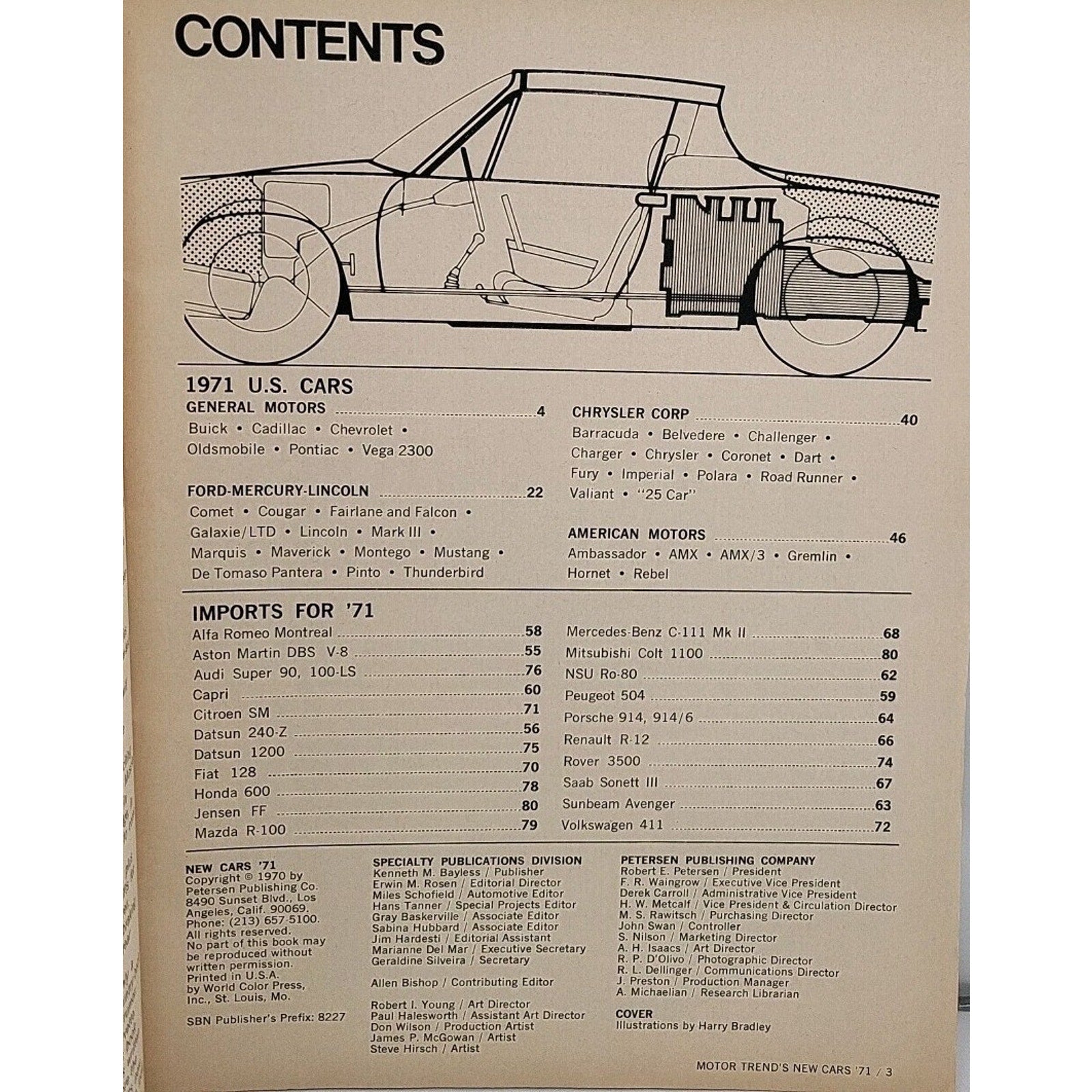 Motor Trend's New Cars '71 Magazine