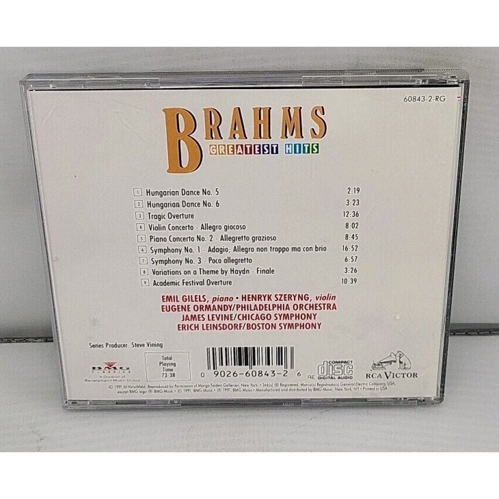 Brahms Greatest Hits (CD, Apr-1992, RCA) RCA Victor