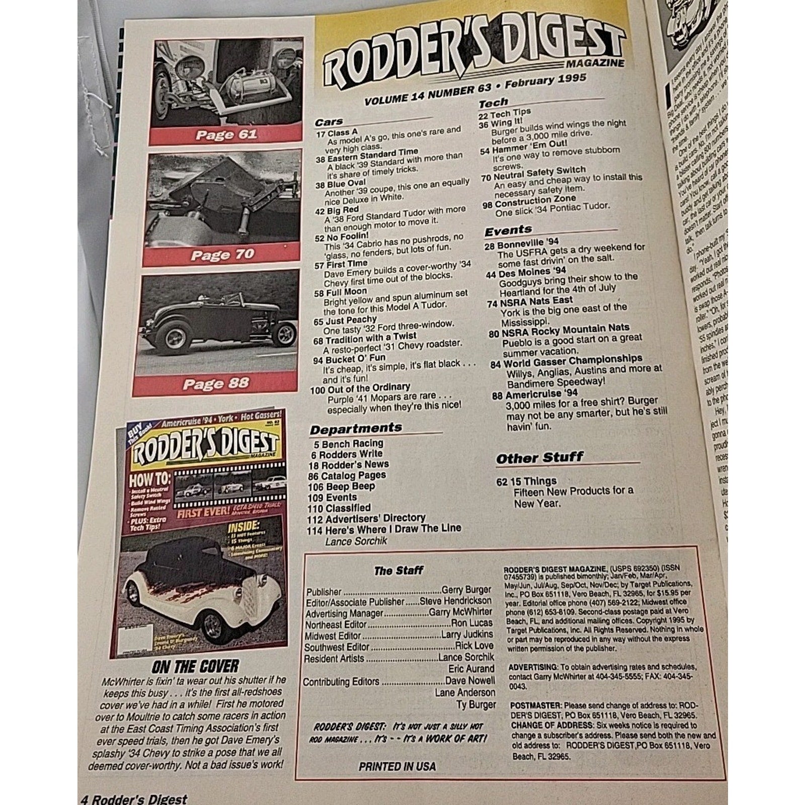 Rodder's Digest Magazine February 1995 Volume 14 Number 63