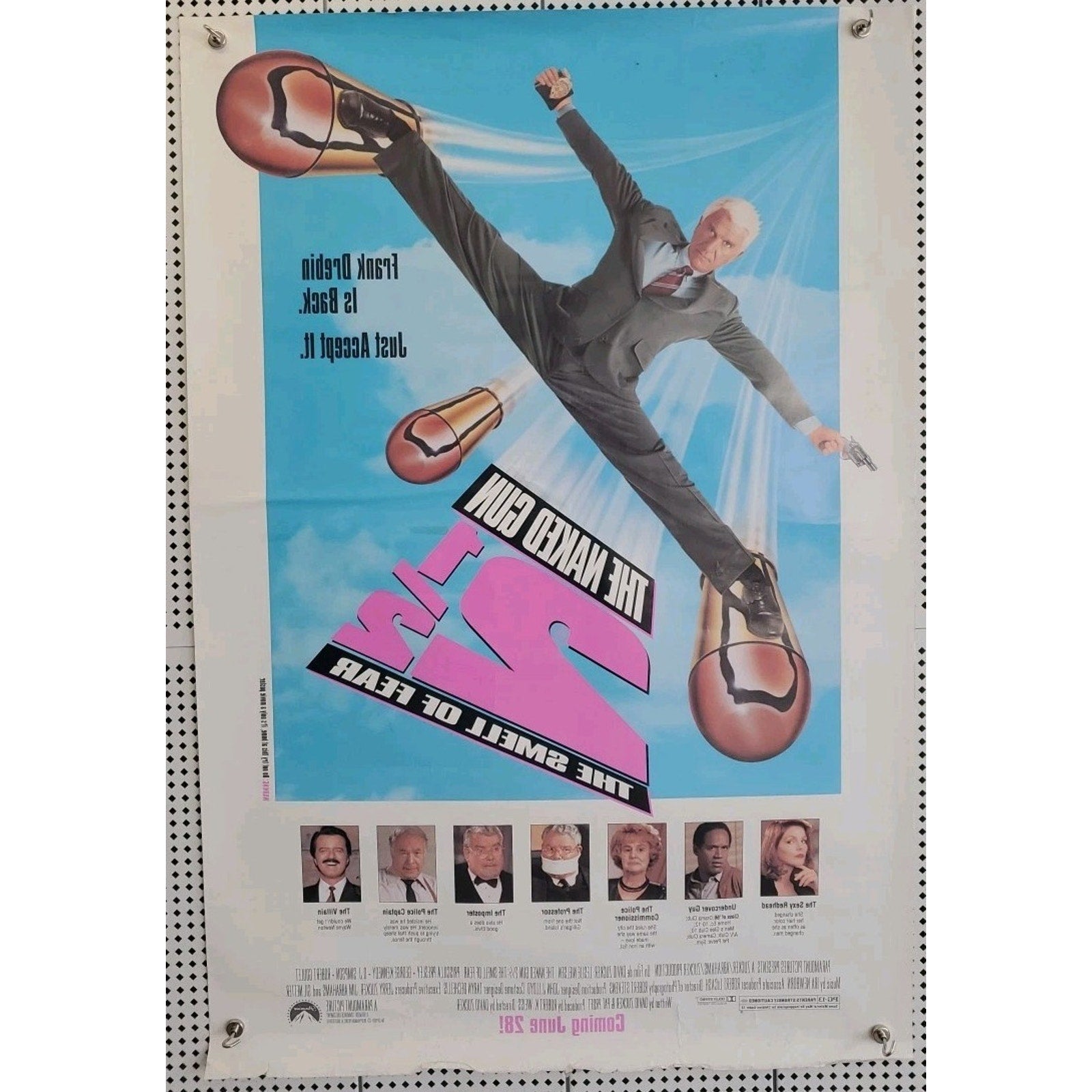 1991 The Naked Gun 2 1/2 The Smell of Fear Movie Poster 40"x27"