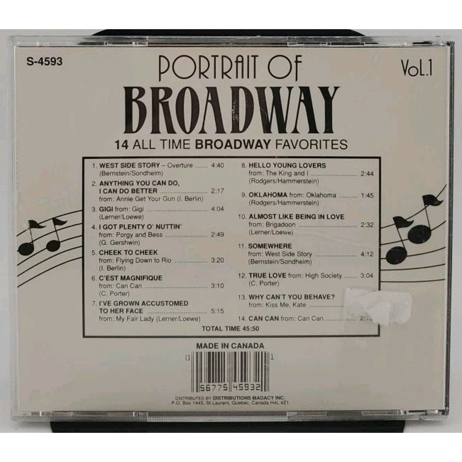 Portrait of Broadway 14 All Time Classic Broadway Favorites Vol. 1 (CD)