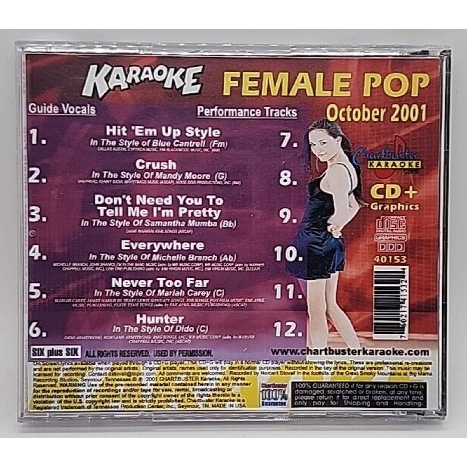 Karaoke Female Pop October 2001 6 Plus 6 (CD)