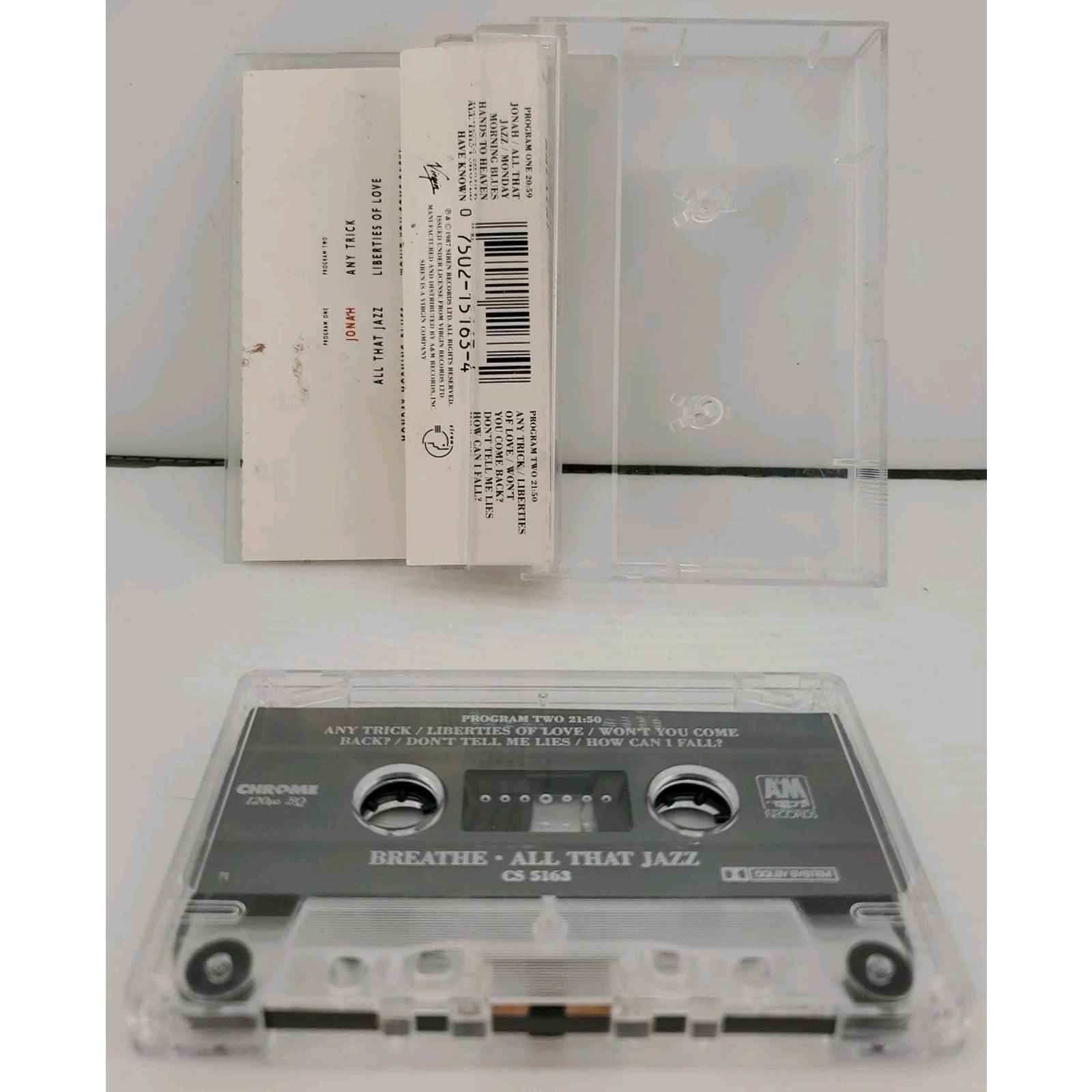 All That Jazz by Breathe (2 - UK) (Cassette, 1988, A&M (USA)) - Clear Tape
