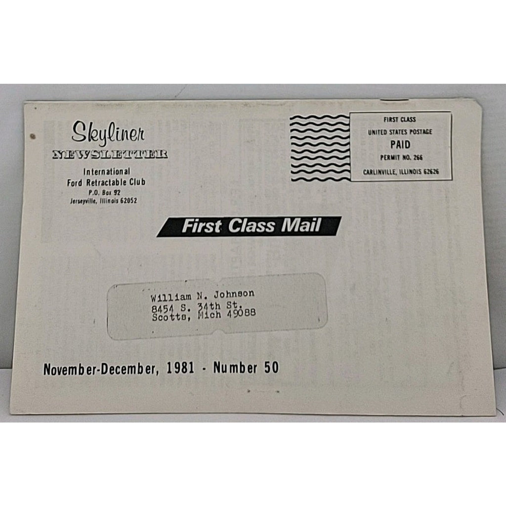 Skyliner Newsletter - International Ford Retractable Club #50 -...