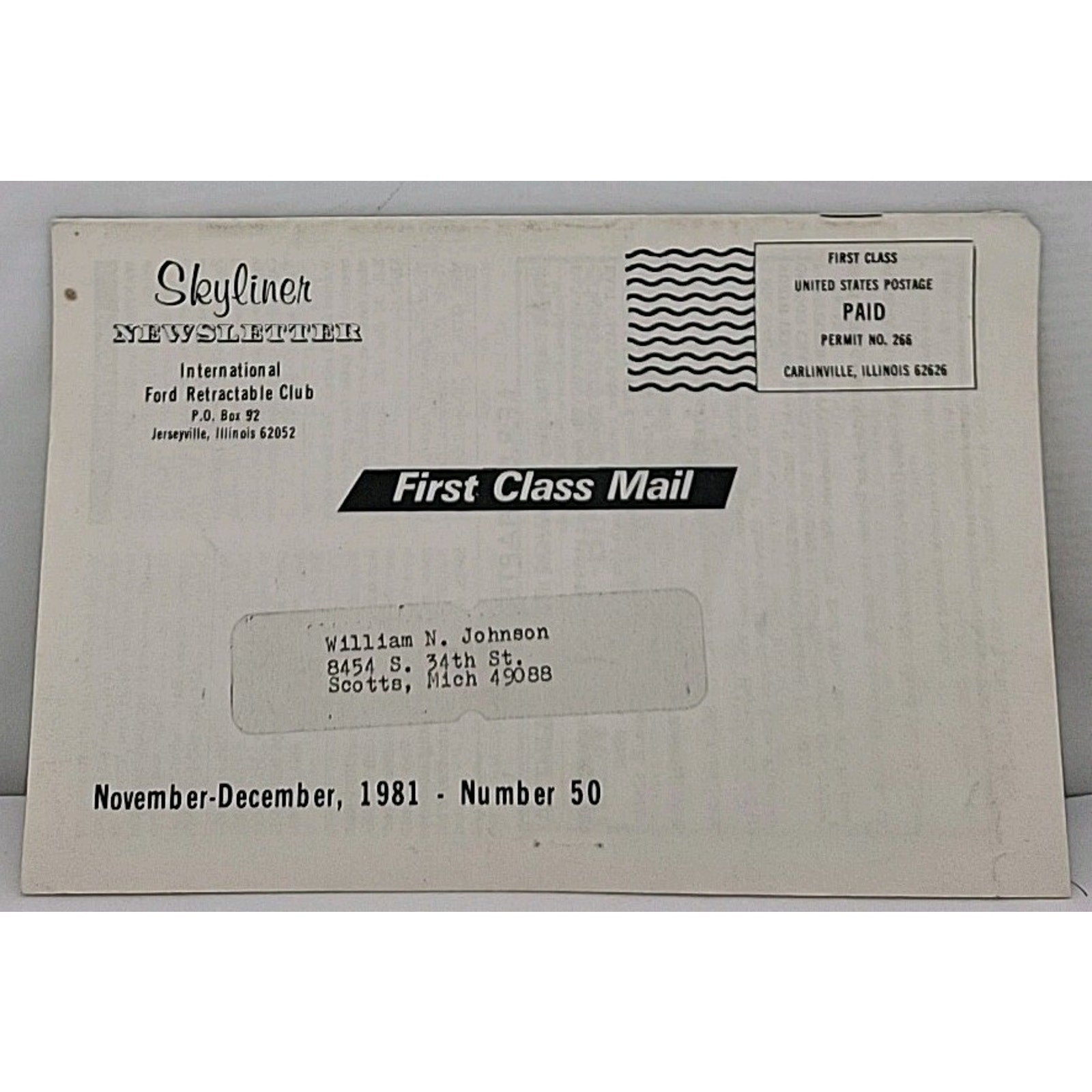 Skyliner Newsletter - International Ford Retractable Club #50 -...
