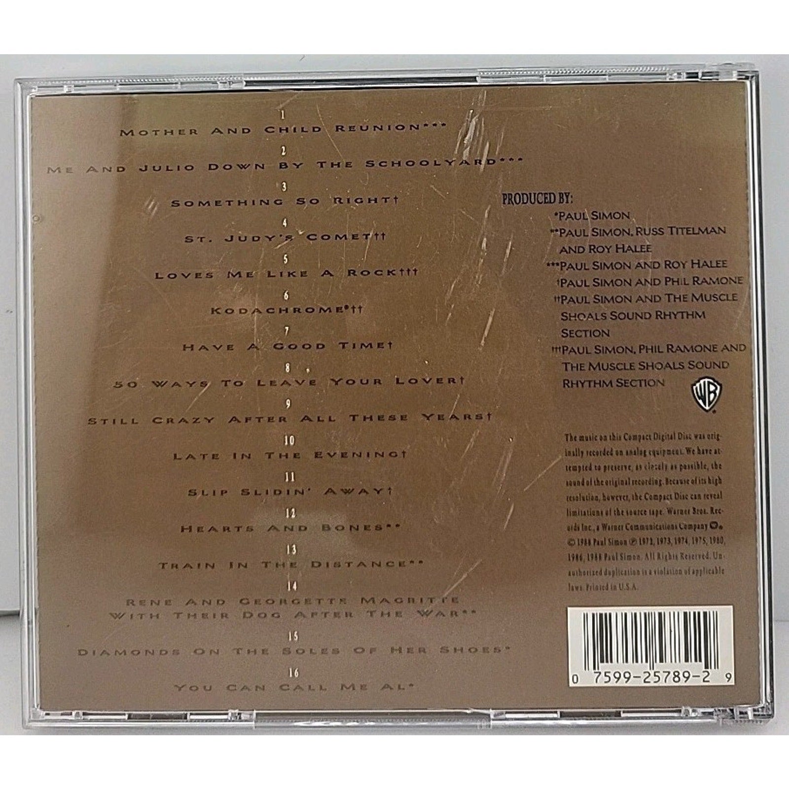 Paul Simon – Negotiations And Love Songs 1971-1986 (CD, 1988)