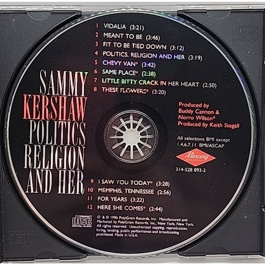 Politics Religion & Her by Kershaw, Sammy (CD, 1996)