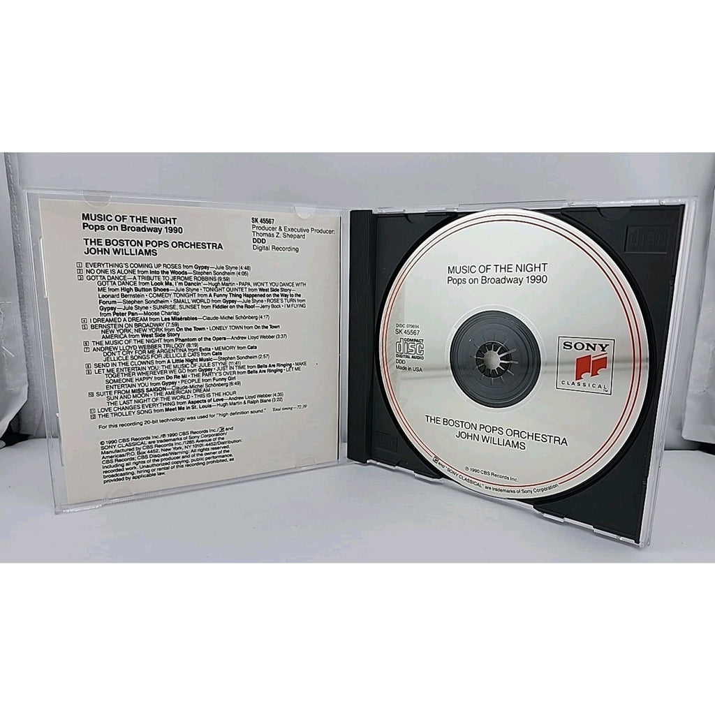 Music of the Night: Pops on Broadway 1990 by John Williams (Film Composer) (CD,