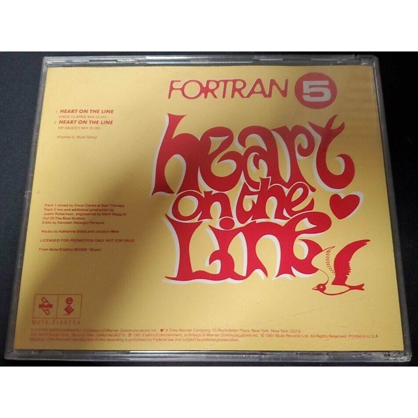 Heart on the Line [Single] by Fortran 5 (CD, 1991, Elektra (Label))