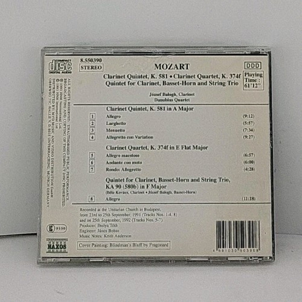 Jozsef Balogh - Mozart: Clarinet Quintet, K. 581; Cla... - Jozsef Balogh CD 46VG