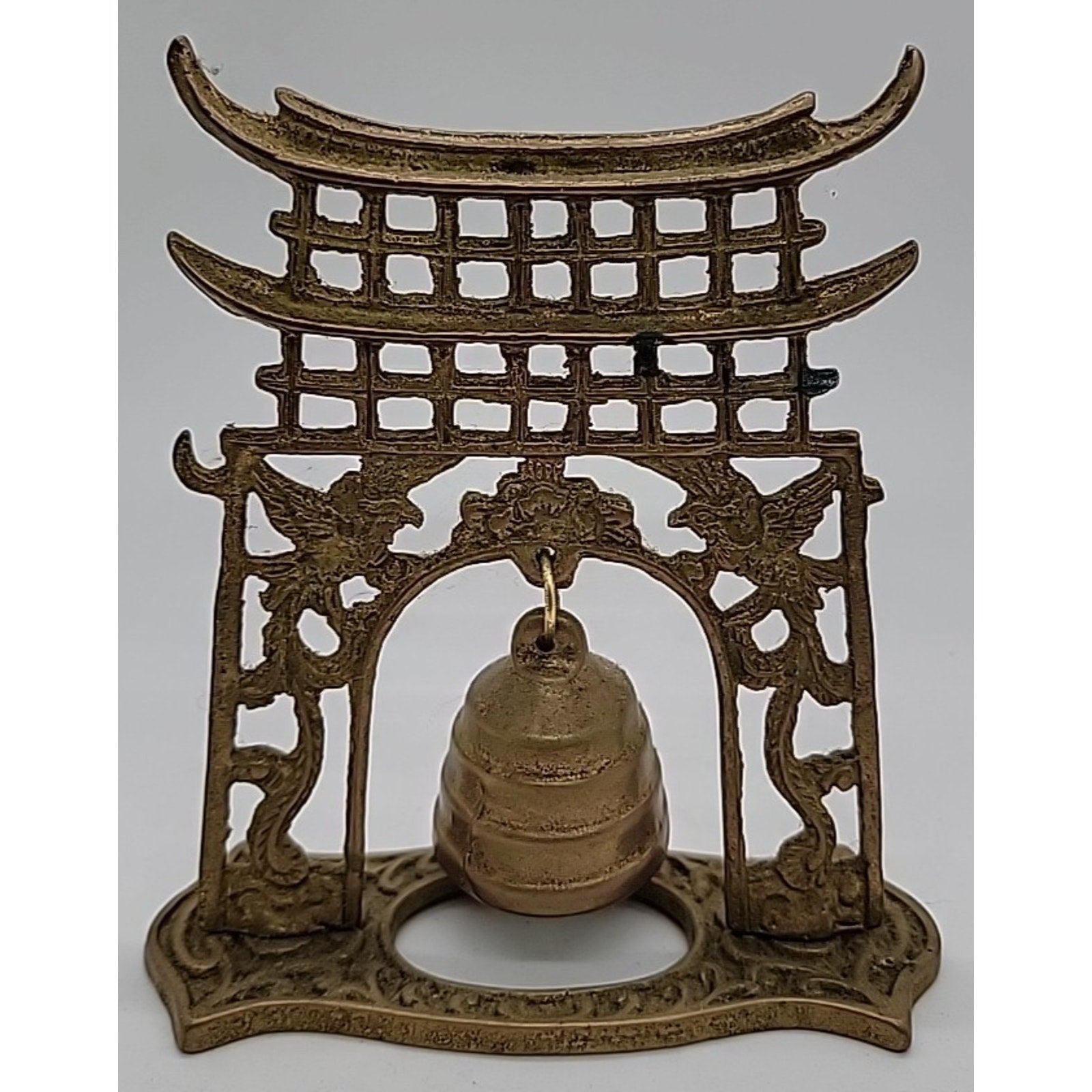 1960s Vintage Brass Pagoda Temple Style Bell