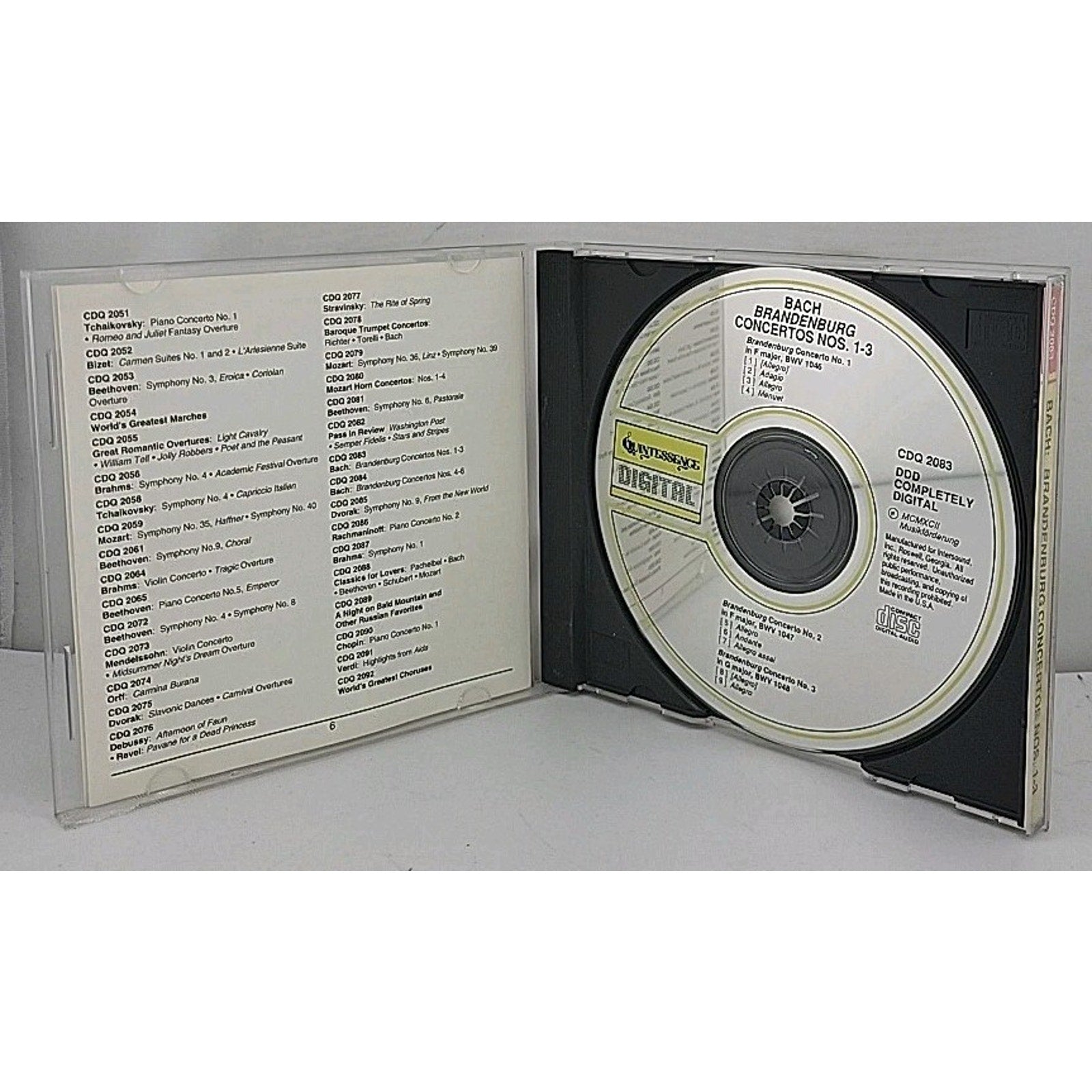 Bach Brandenburg Concertos Nos. 1-3 CD Quintessence Digital