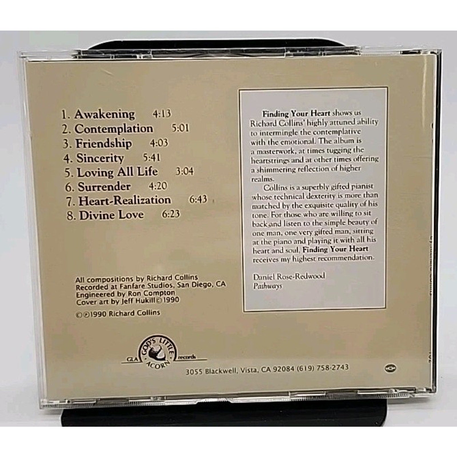 Richard Collins Finding Your Heart Piano CD Spiritual Divine Love 1996