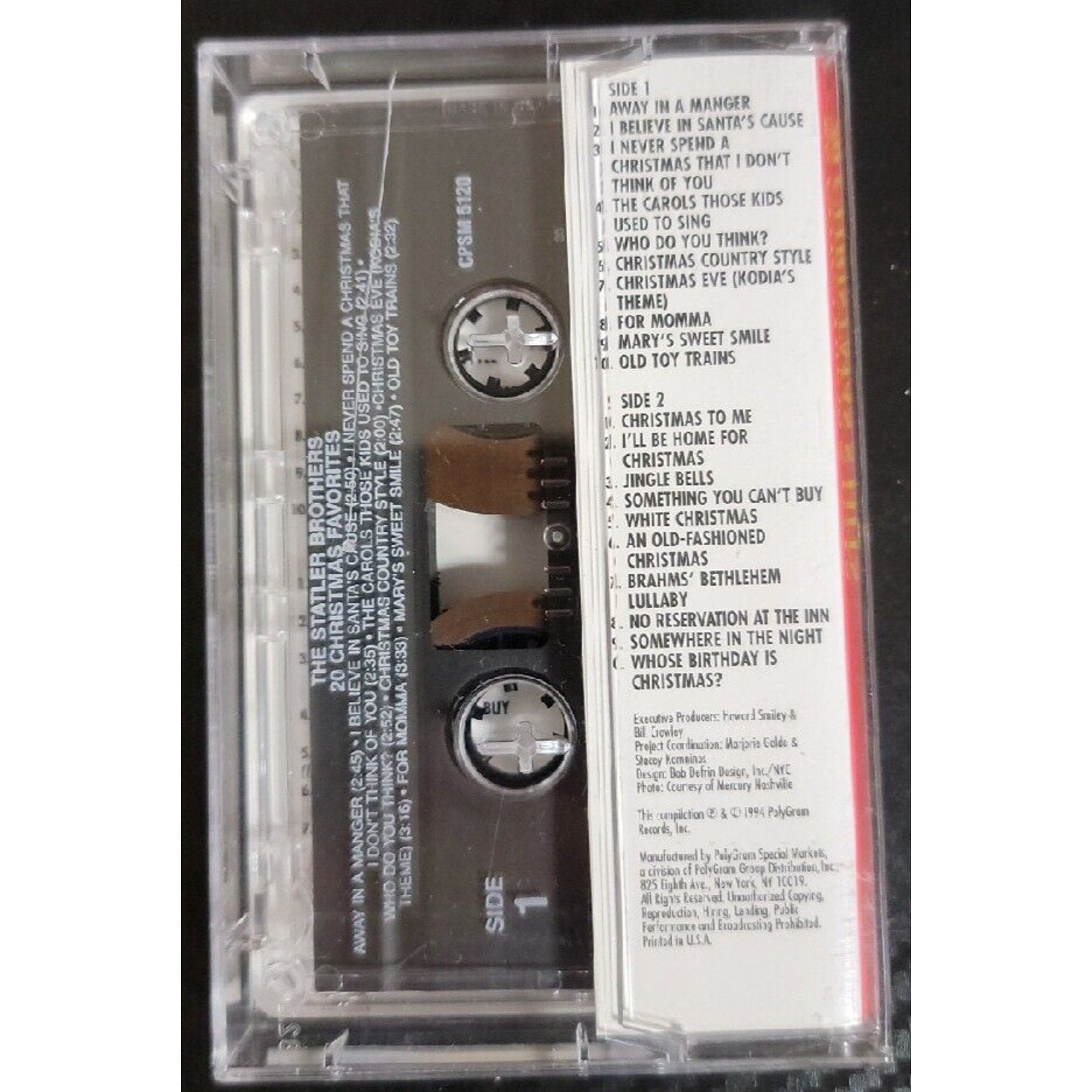 The Statler Brothers 20 Christmas Favorites CASSETTE TAPE (1994, PolyGram)