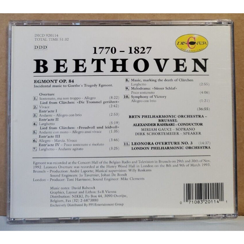 Beethoven Egmont Leonora Overture No. 3 (CD)